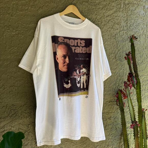 Vintage 90s Cal Ripken Jr Front Pages Men's XXL Tee Baseball Ore - Picture 3 of 7